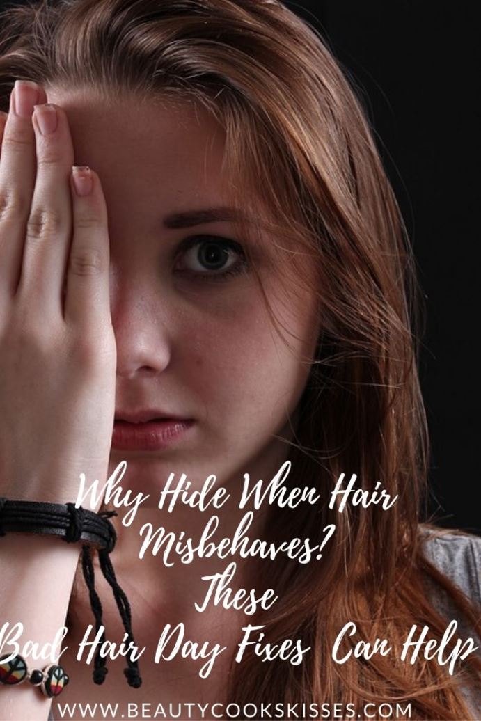 Bad hair day fixes woman with bad hair hiding face