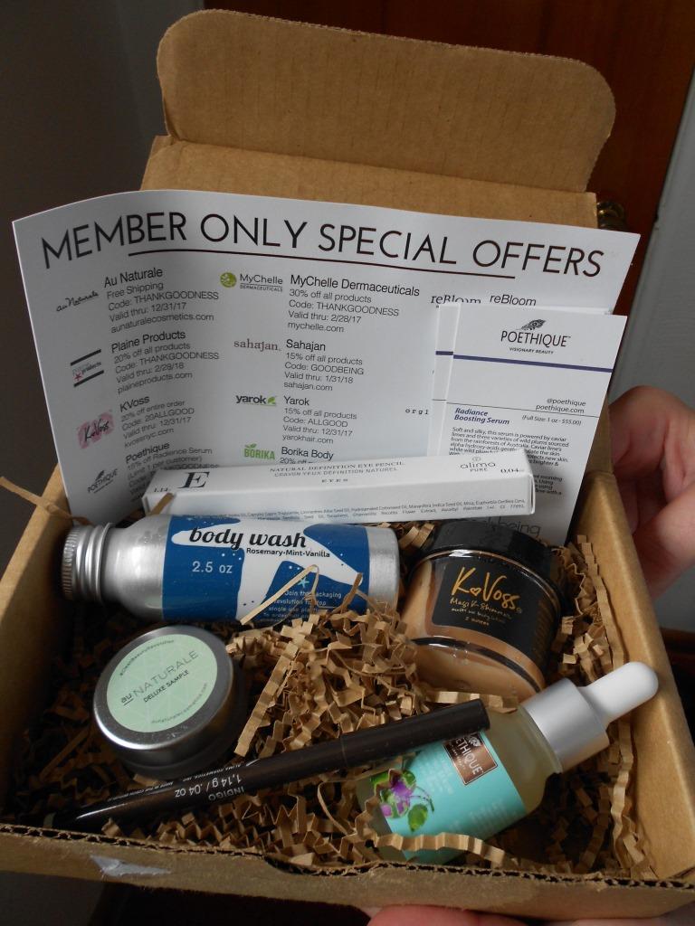 Goodbeing Natural Beauty Subscription Box Nov. 2017