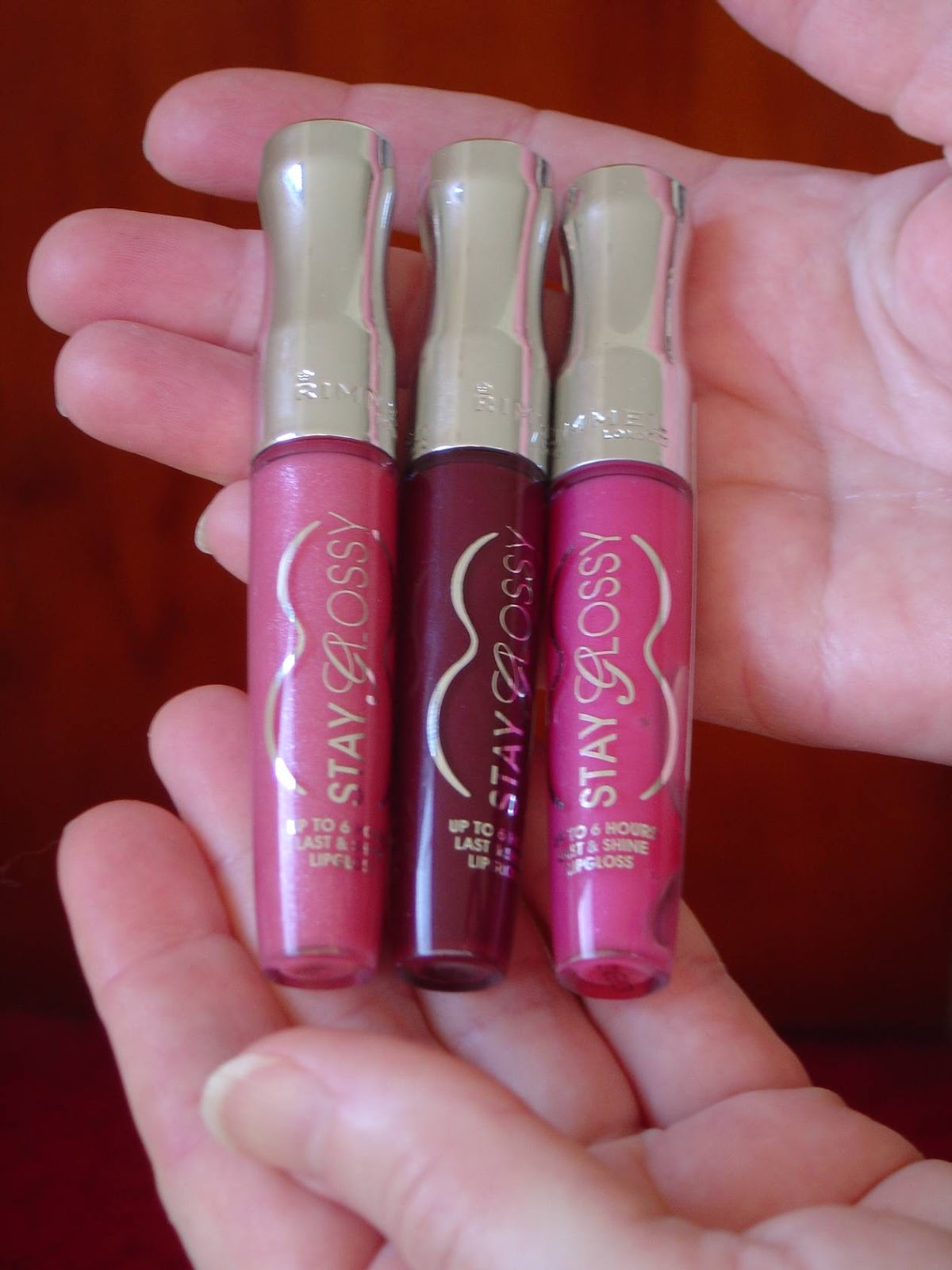 Rimmel Stay Glossy Lip Glosses Review (Stay My Rose #160, Eternal Flirt #180, Yours Forever #460)–Photos!–SWATCHES!