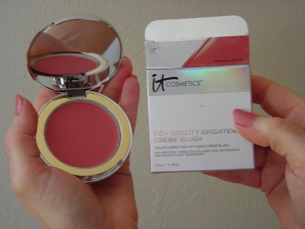 Review: IT Cosmetics NEW CC + Vitality Brightening Creme Blush with Angled Radiance Brush to Dazzle Like You Were Born to!